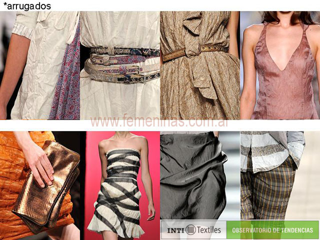 Materiales y telas de moda arrugadas