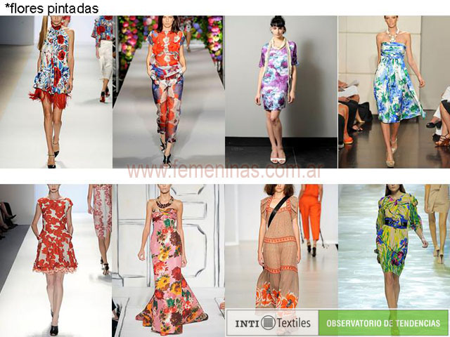 Materiales y telas de moda con flores pintadas