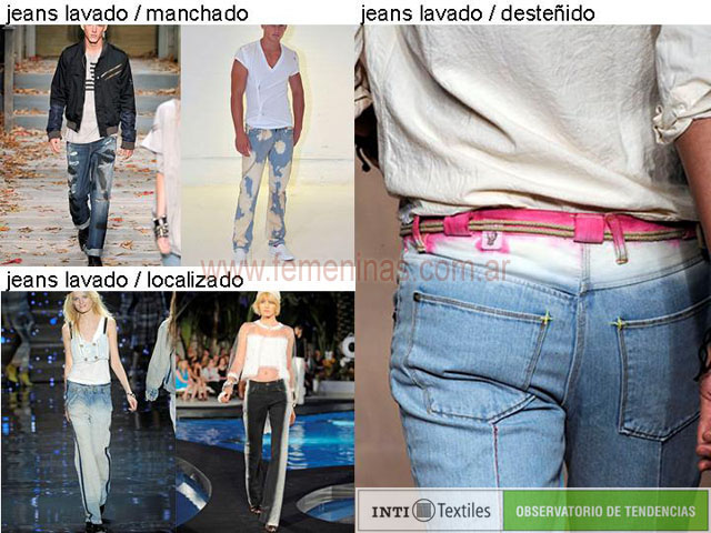Jeans se usaran lavados manchados destenidos y localizados
