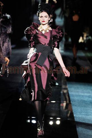 Vestido manga farol con volados laterales Dolce And Gabbana