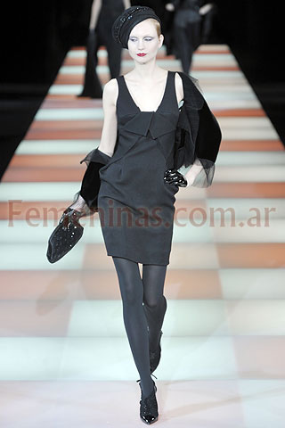 Vestido sin mangas negro con pliegue en canesu bolero terciopelo gasa Giorgio Armani