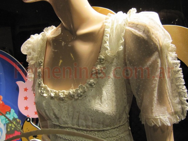 Manoush camisa vintage blanca puntilla flores mangas transparentes a lunares puntilla