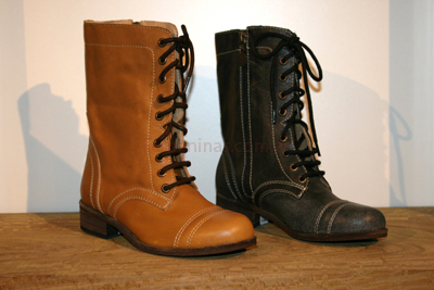 Mancora coleccion invierno 2011 botas cortas cuero color suela negras con cordones