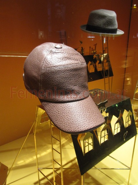 Hermes gorra de cuero bordo sombrero gris