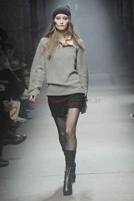 Alexander Wang mini negra pulover gris