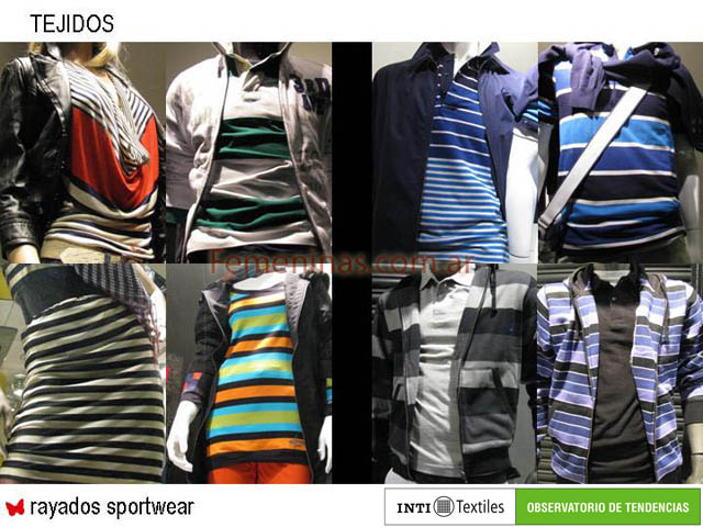 Materiales tejidos rayados sportwear