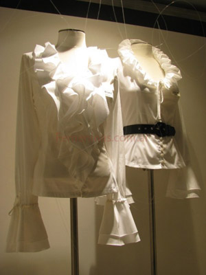 camisa moda invierno 2009 blanca con volados