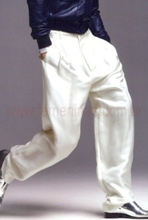 Pantalon pinzado blanco Gianfranco Ferre