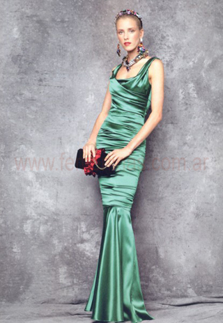 Vestido largo saten drapeado Dolce&Gabbana women