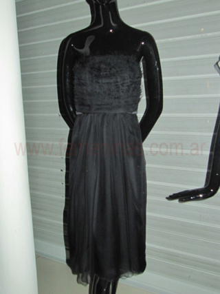 Vestido strapless negro Alberta Ferretti