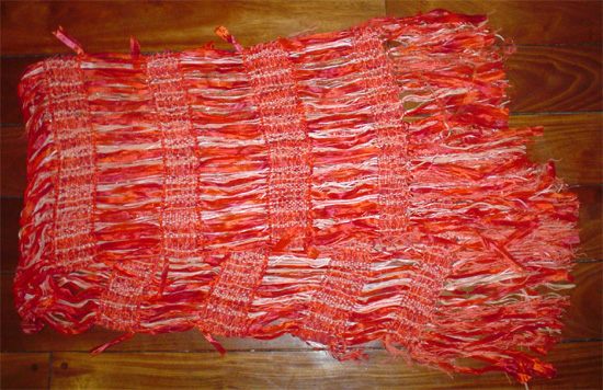 Poncho artesanal lana rojo