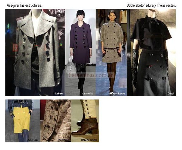 moda 2008 abrigos con doble abotonadura y lineas rectas