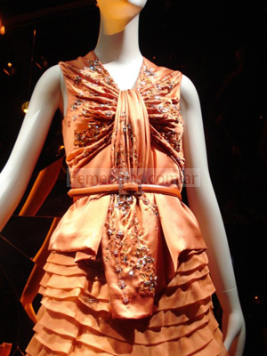 vestido de fiesta Dior color naranja